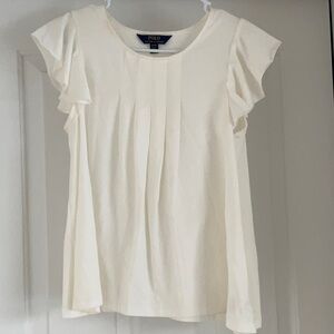 Polo by Ralph Lauren Women's Ivory Ruffle Sleeve Blouse